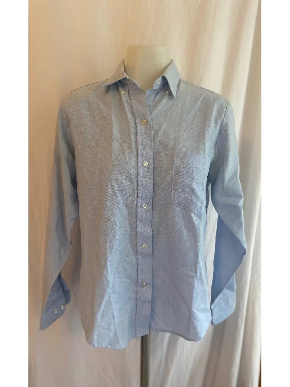 Classic Dimensions Light Blue Vintage Button Front Long Sleeve Shirt